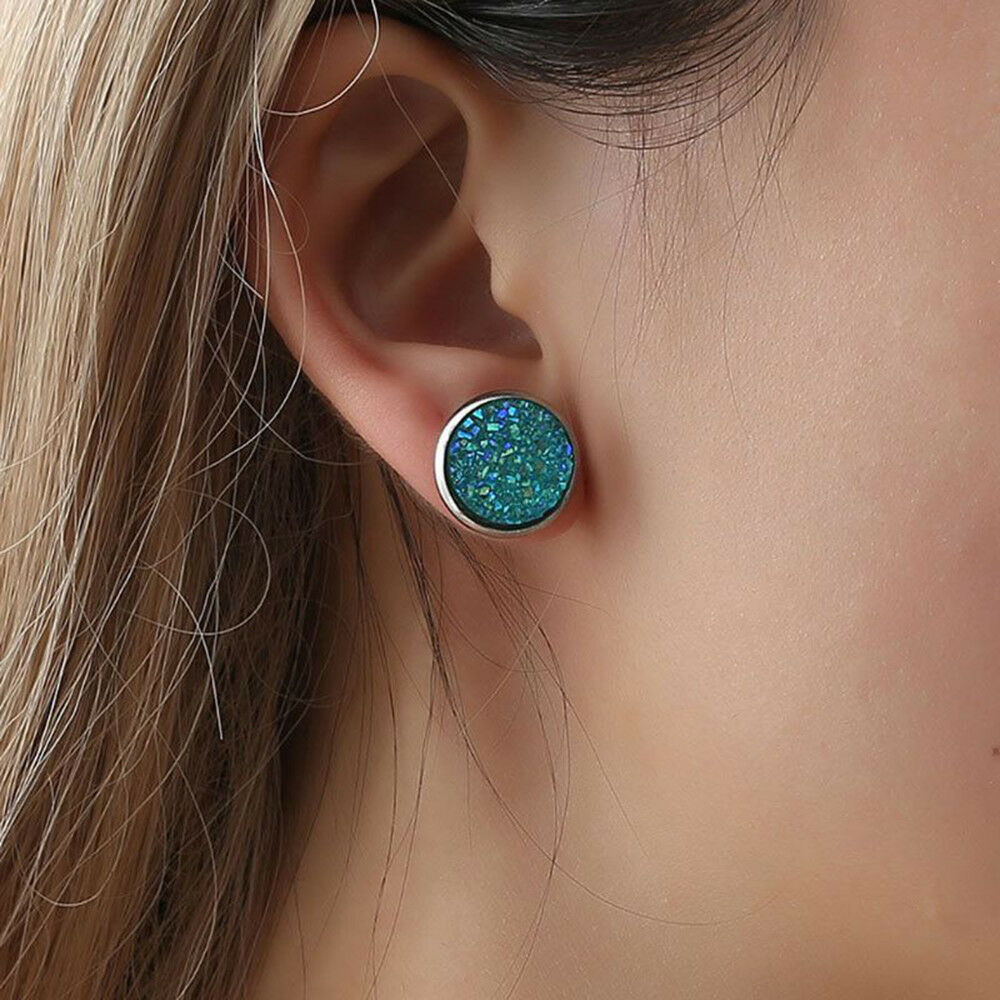 6 Pairs Stainless Steel Shiny Austrian Crystal Round Studs Earrings Chic Jewelry