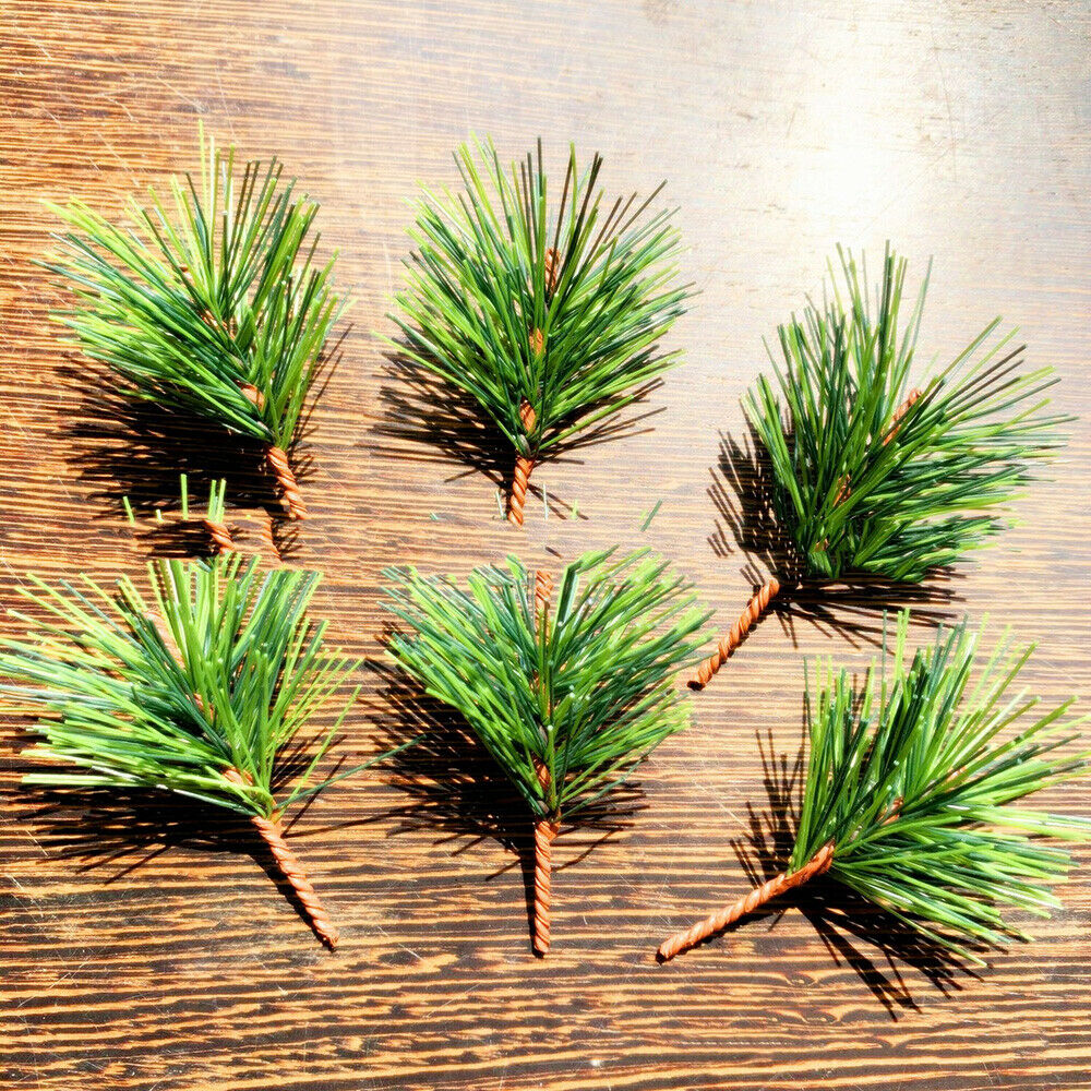 10Pcs Artificial Mini Pine Needles Branches Christmas Flower Tree Ornament DIY