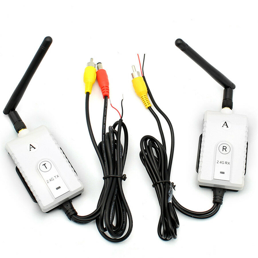 Durable 2.4G Wireless AV Cable Transmitter Receiver Kit for Car Vedio Moniter