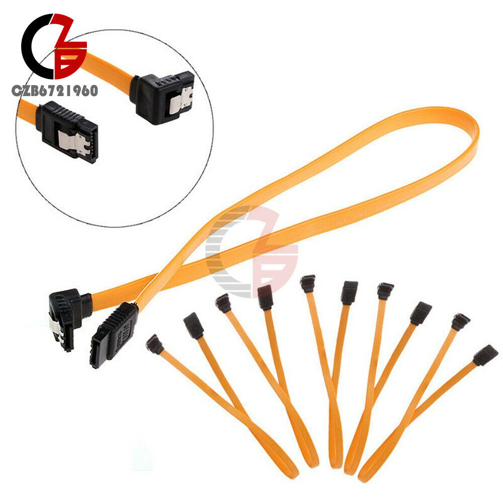 2PCS 45cm Serial SATA RAID DATA HDD Hard Signal Drive Cable Straight-Right Angle