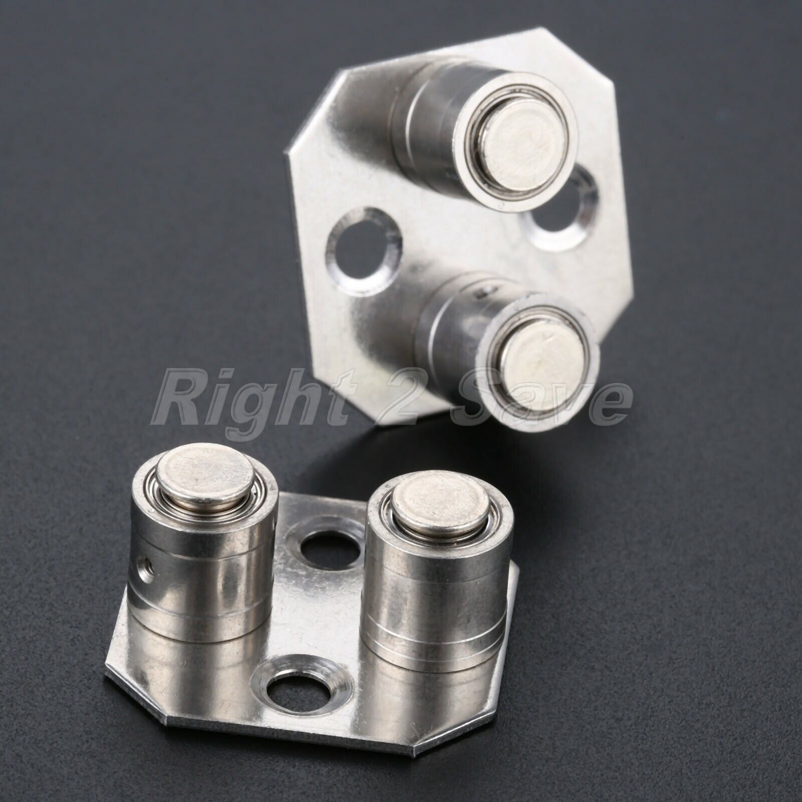 2Pcs Wooden Sliding Door Cabinet Limiter Two-wheel Rail Guide Locator Stopper