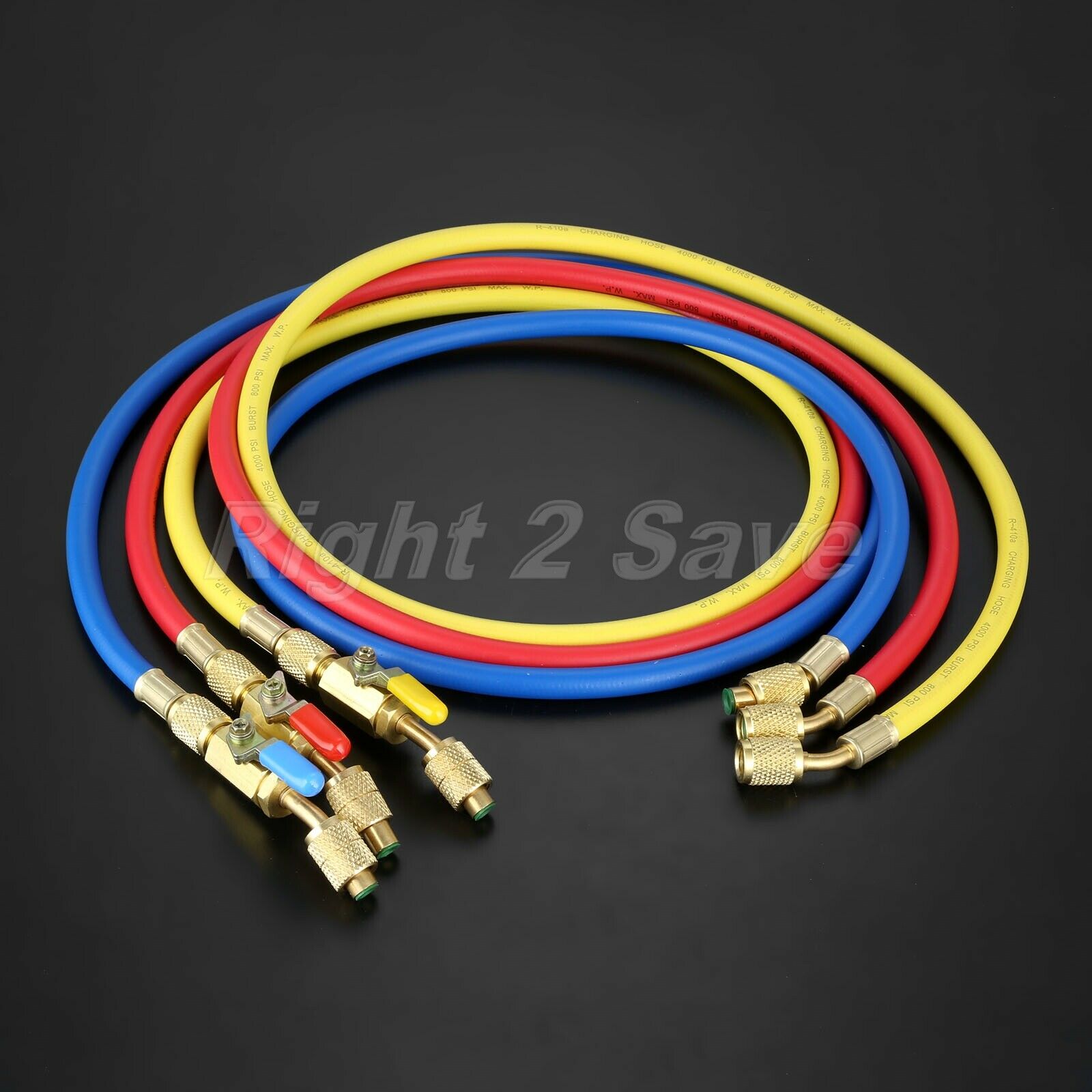 AC Charging 60" Hose Set ball valve Refrigerant R134A for Air Condition