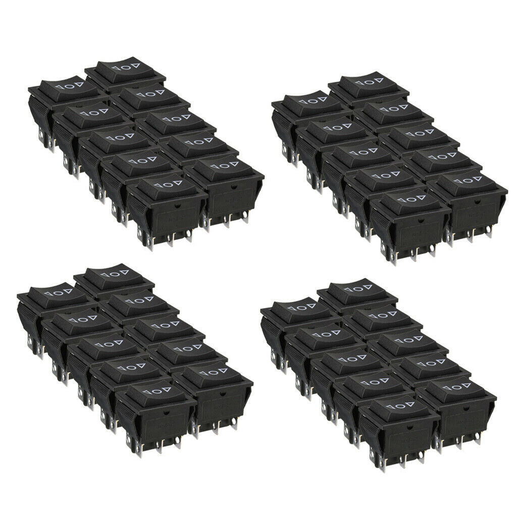 40 Pieces AC 125V/20A Universal On/Off/On DPDT Window Sunroof Rocker Switch