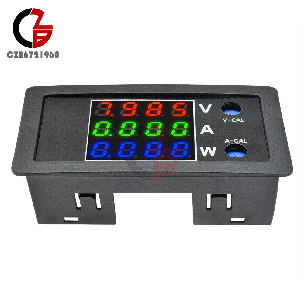 4 High Precision 100V 10A 1000W Voltage Current Power Meter Red Blue Green Digit