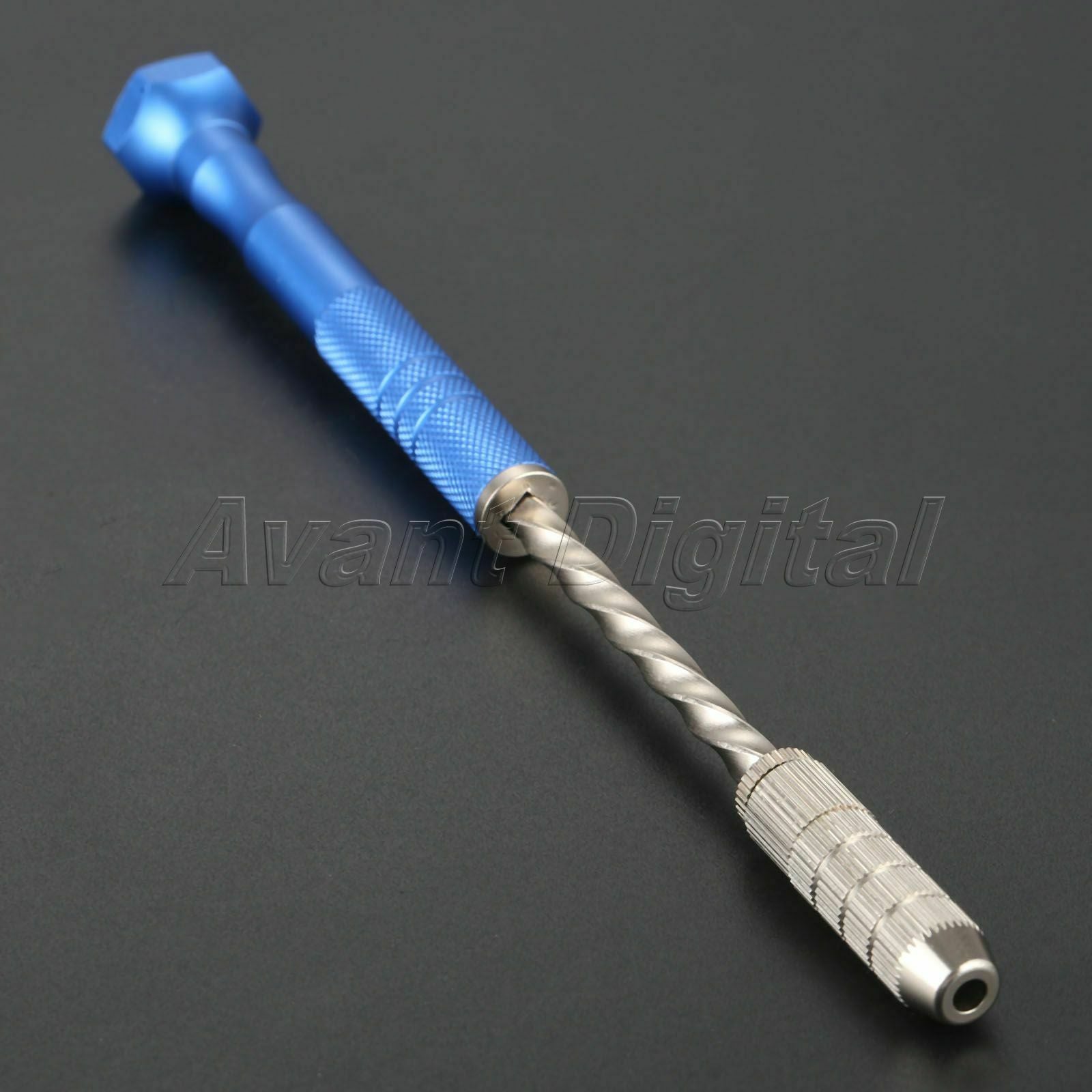 Semi Automatic Spiral Hand Push Drill  Pin Vise Chuck & 10x Micro Drill Bits 1x