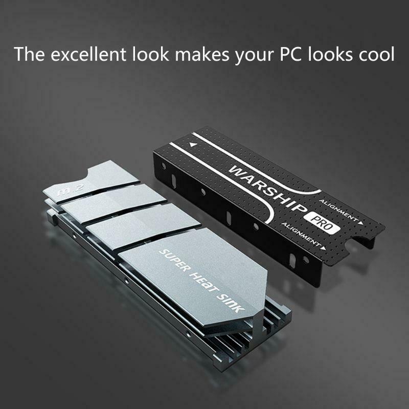 1Set M.2 SSD NVMe NGFF Heat Sink Aluminum Heatsink with Thermal Pad for M2 2280
