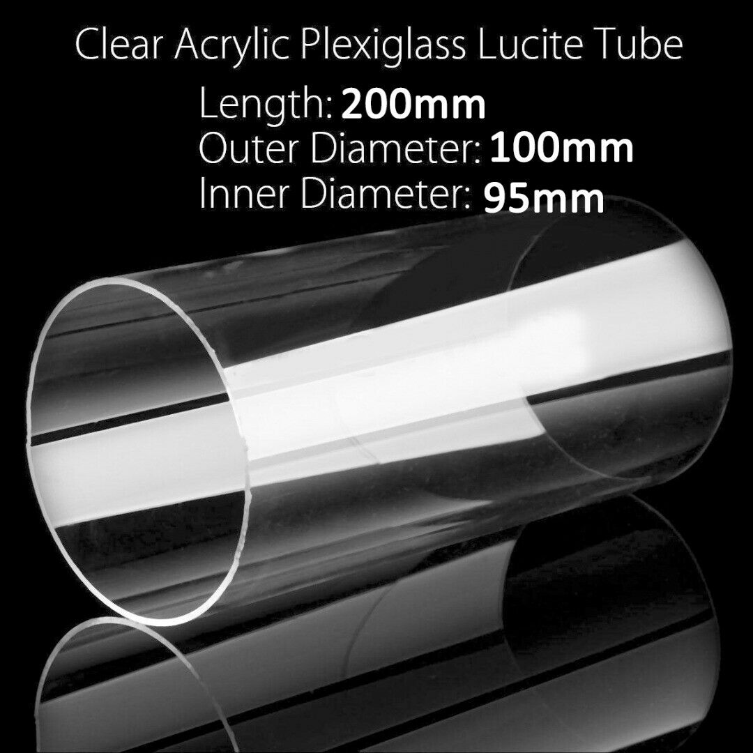 Length Diameter Clear Acrylic Plastic Tube Pipe 100x95x200mm