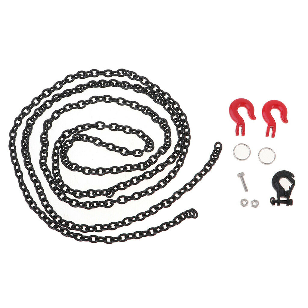 1:10 RC Crawler Accessories Metal Tow Chain Trailer Hook for Axial SCX10 D90