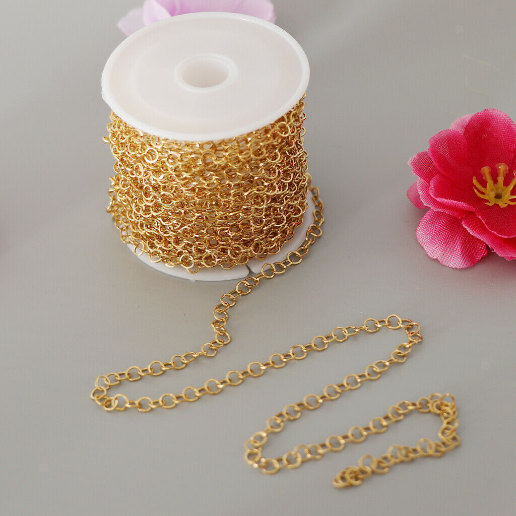 6 Meters Stainless Steel Cable Chain Link in Bulk for Necklace Bracelet Jewelry