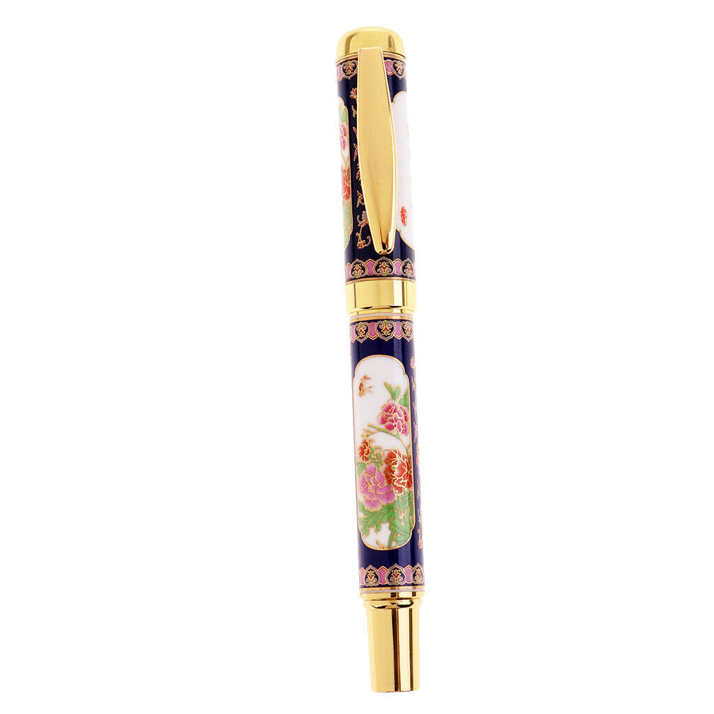 2pcs Chinese Element Peony Pattern Fountain Pen Writing Smoothly Writing