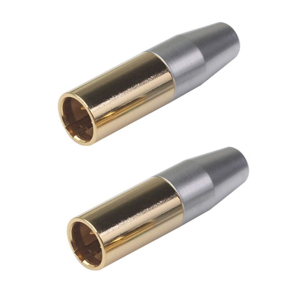 2x XLR Male Female 3Pin Audio Soldering Plug Pure Copper Shell Mic Cable