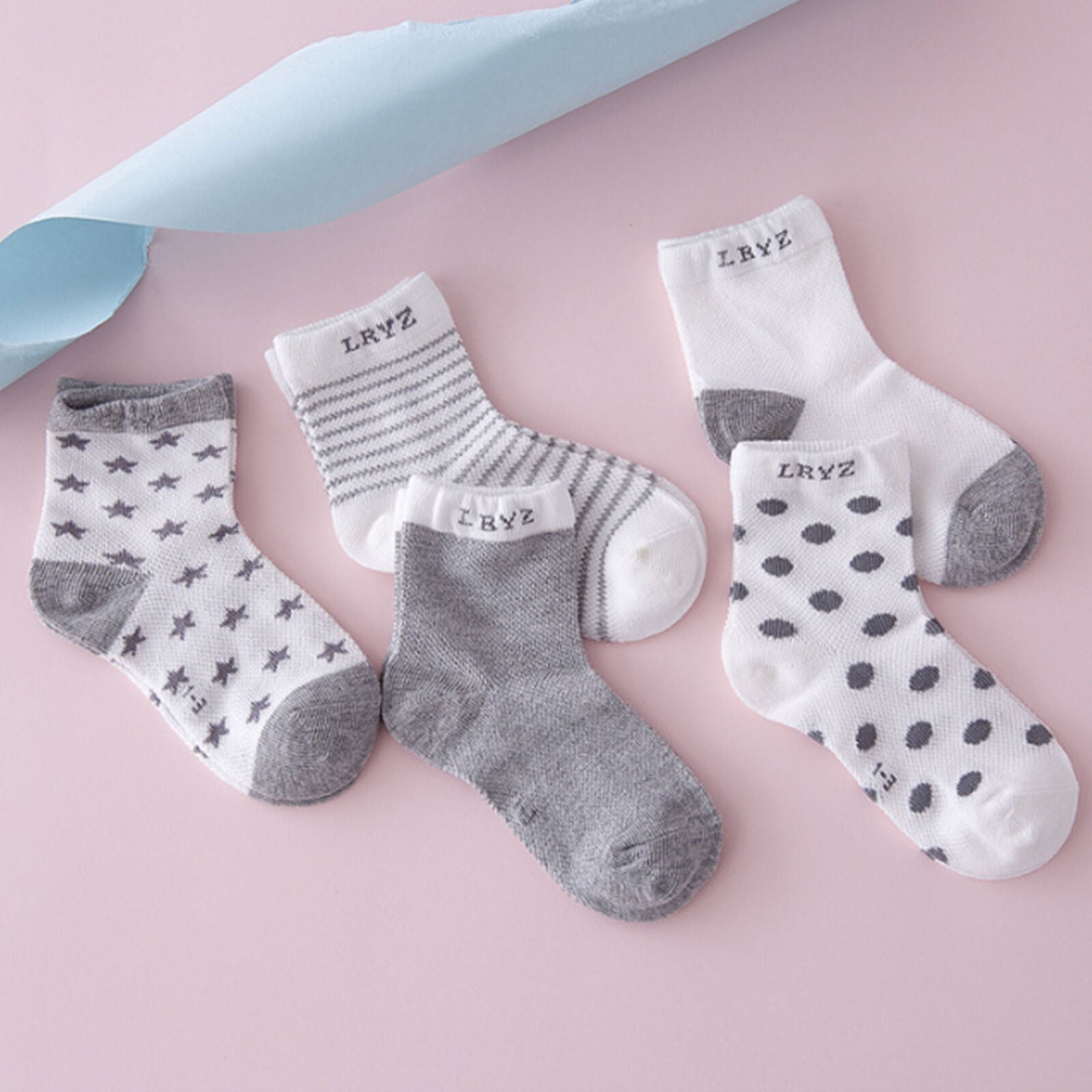 5Pcs Unisex Cartoon Comfortable Cotton Children's Socks Wild Socks