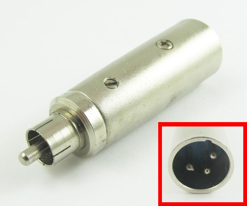1pc XLR 3Pin Male to Phono RCA Male Adapter Microphone Audio Adapter Connector