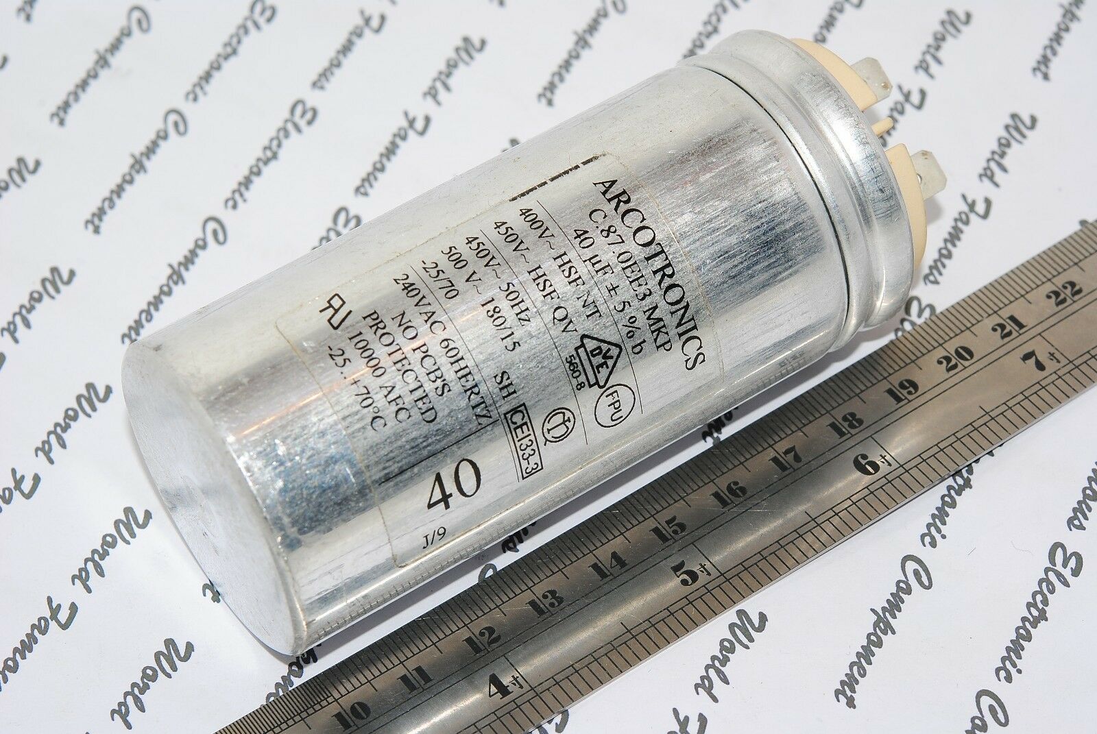 1pcs - ARCOTRONICS 40uF (40µF) 450V (50Hz) 5% Capacitor - C.87.0EE3 MKP