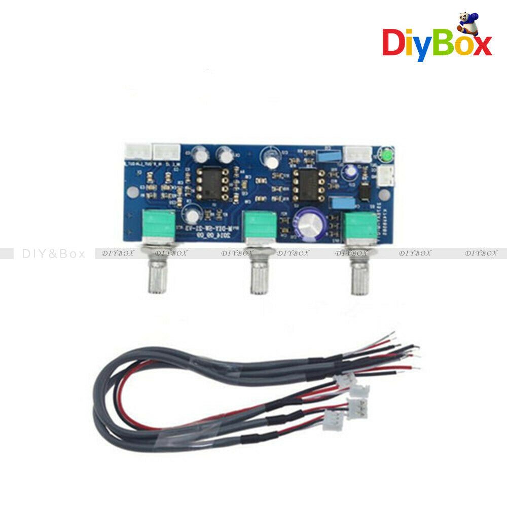 DC 12-24V NE5532 Low-pass Filter Stereo Subwoofer Preamp Amplifier With Cables