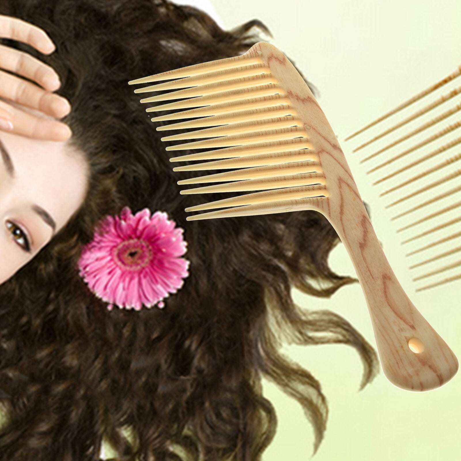 Beauty Natural Sandalwood Handmade Wide Tooth Comb Massage Comb Hair Care