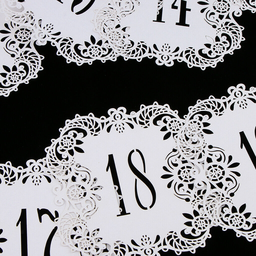 11-20 Tables Numbers Die Cut Lace Paper Table Number Cards Wedding Party Decor