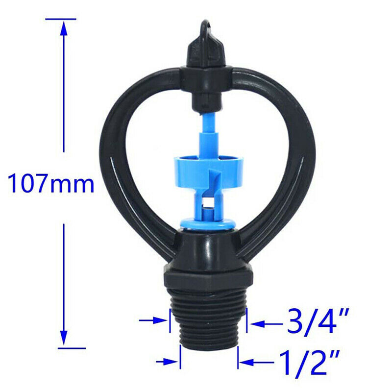 1/2 3/4 In Farm Sprinkler 360 Degrees Rotary Lawn Water Content  Garden Water KX