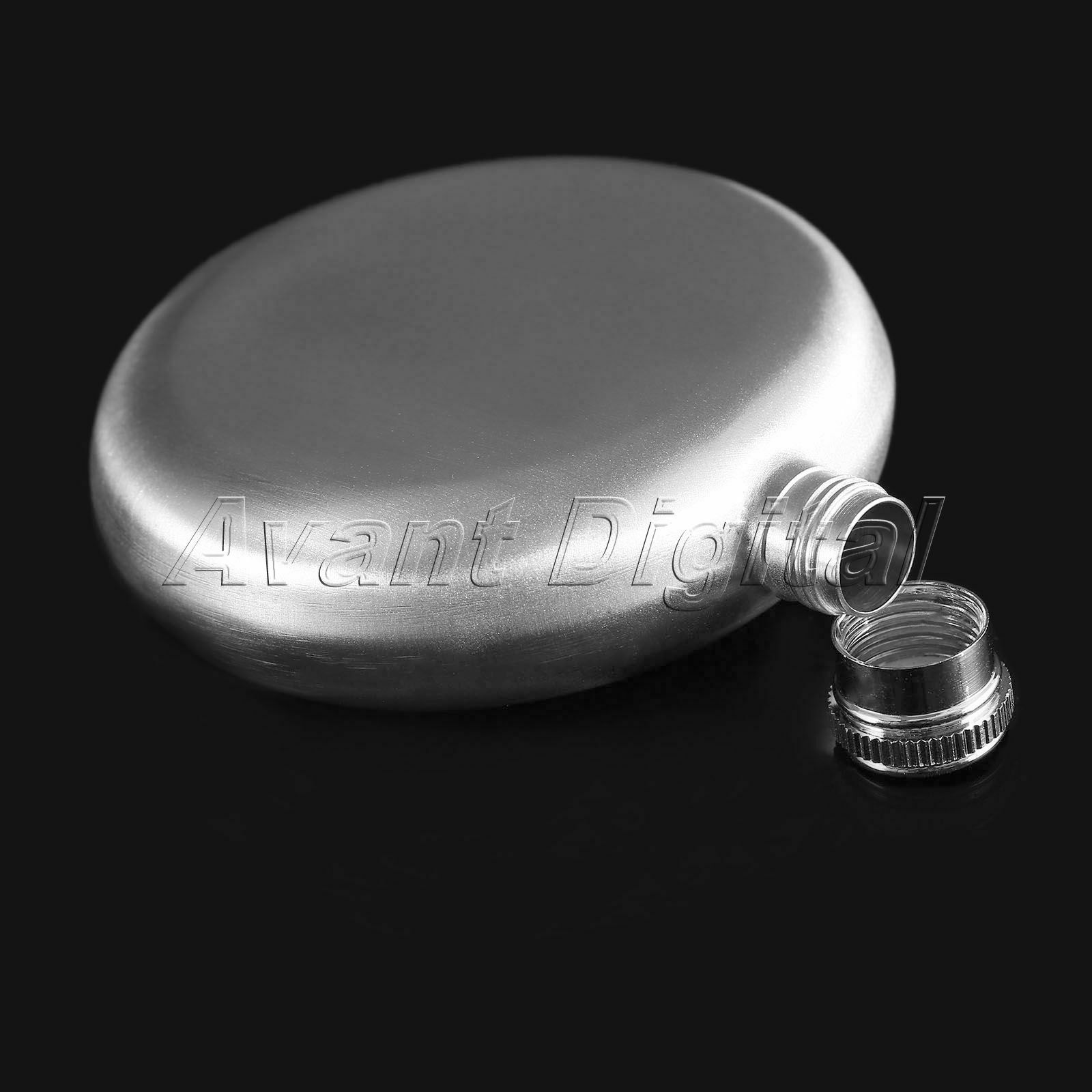 5oz Round Hip Flask Portable Stainless Steel Liquor Whiskey Wine Alcohol Cap