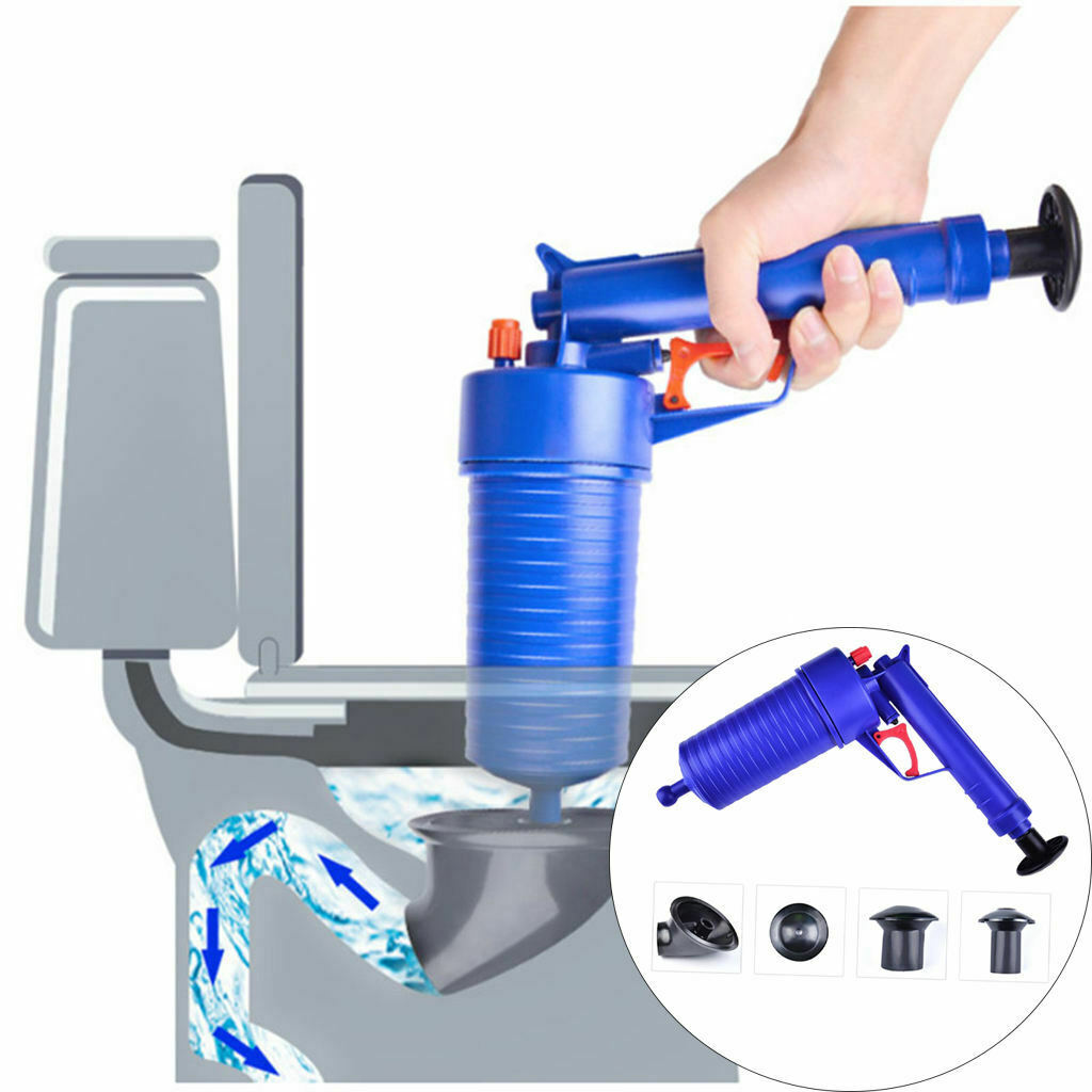 Air Pressure Toilet Plunger Sink Bathtub Shower Air Drain Blaster Augers