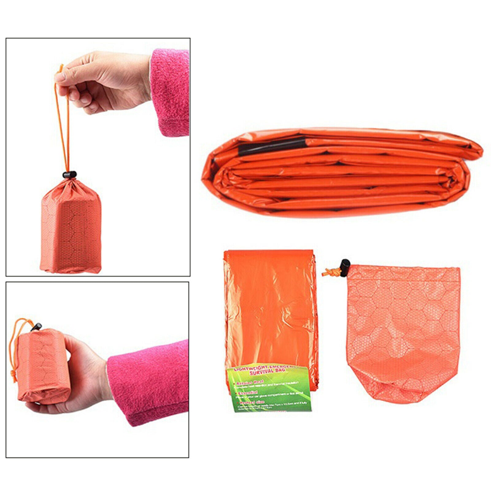 Outdoor Thermal Emergency Sleeping Bags Survival Hiking Blanket Keep Warm Green