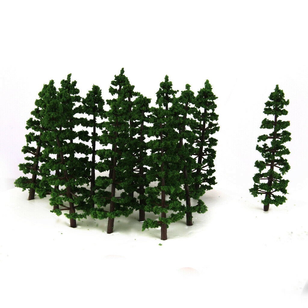 60Pcs 9cm Height Fir Tree Models 1:100 HO Layout for RR Railroad Park Garden