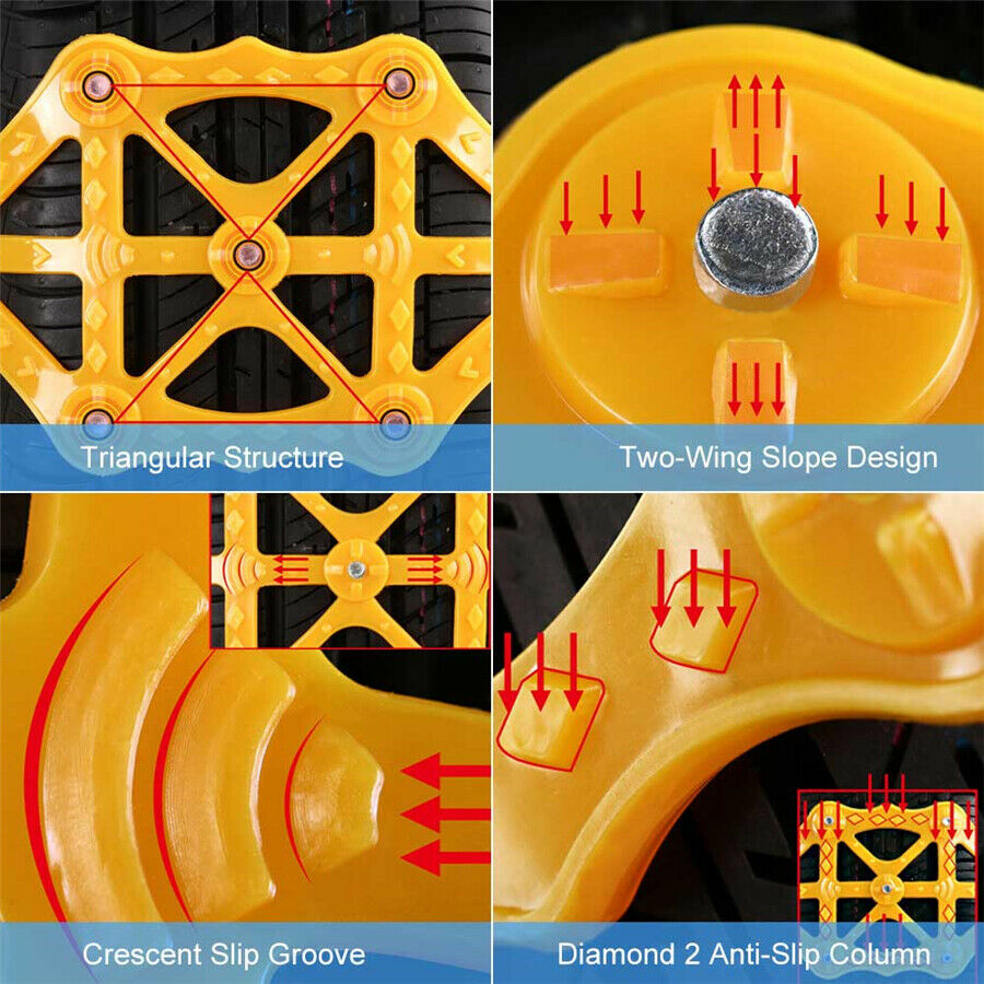 3 PCS Snow Tire Chain for Car Truck SUV Anti-Skid Emergency Winter Driving