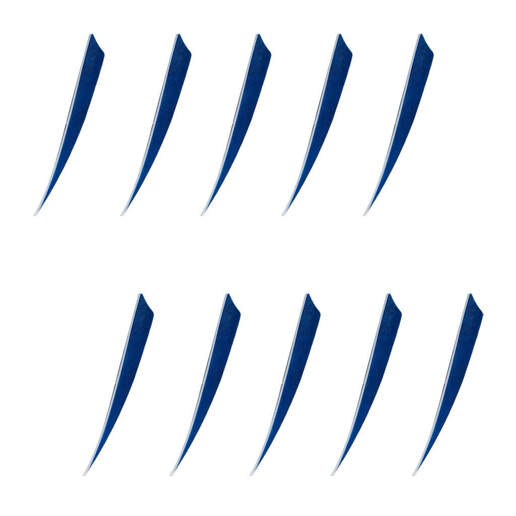 10 Pieces Shield Cut Archery Hunting Arrow Feather Fletching DIY Blue