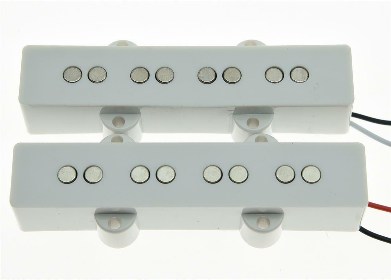 White J Bass Neck Bridge Pickup Bass Pickups Set for 4 String Jazz Bass Guitar
