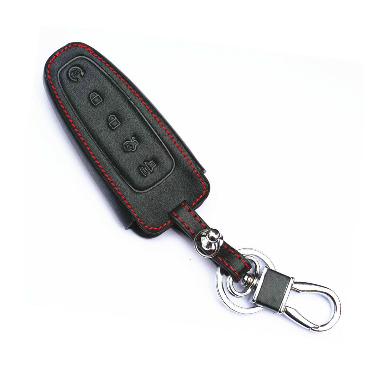 Black Leather For Ford Edge Taurus Smart Remote 5 Buttons Key Cover Case Fob