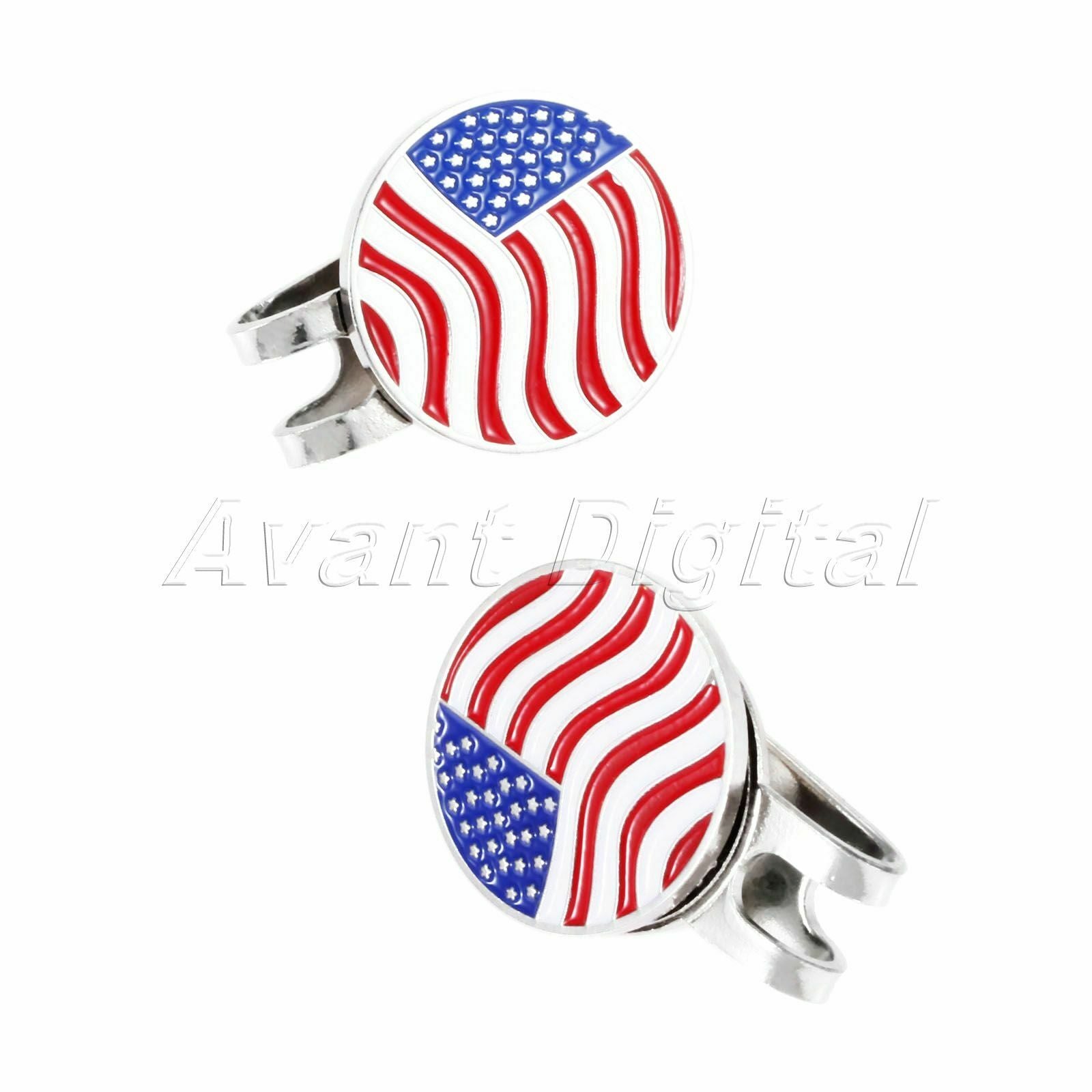 1PC USA Flag Type Golf Ball Marker Magnetic Hat Clip Golf Accessory Golfer Gift