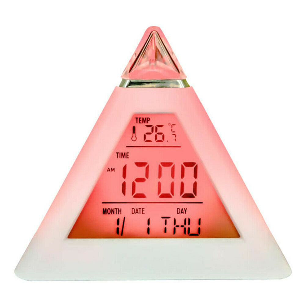 Electric Digital LED Discoloration Alarm Clock For Bedroom Calendar Temperature