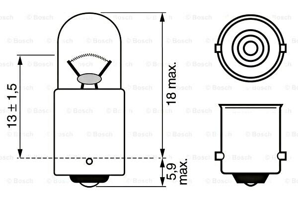 Bulb 1pcs 12V 2W BA9s PURE LIGHT BOSCH 1987302212
