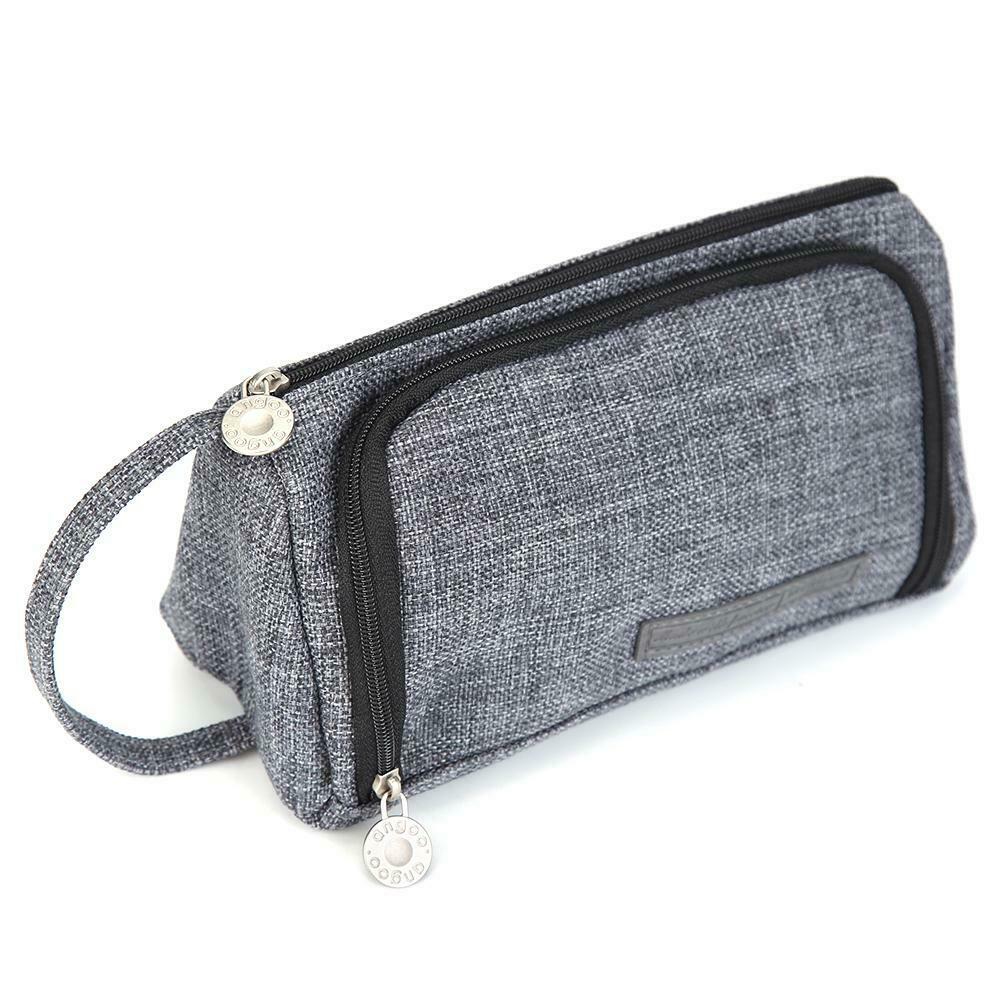 Simple Canvas Candy Colored Large Capacity Stationery Bag Cosmetic Package @