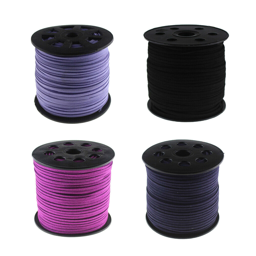 100Yard 3mm Faux String Beading Thread Lace for Jewelry Making Decors Black
