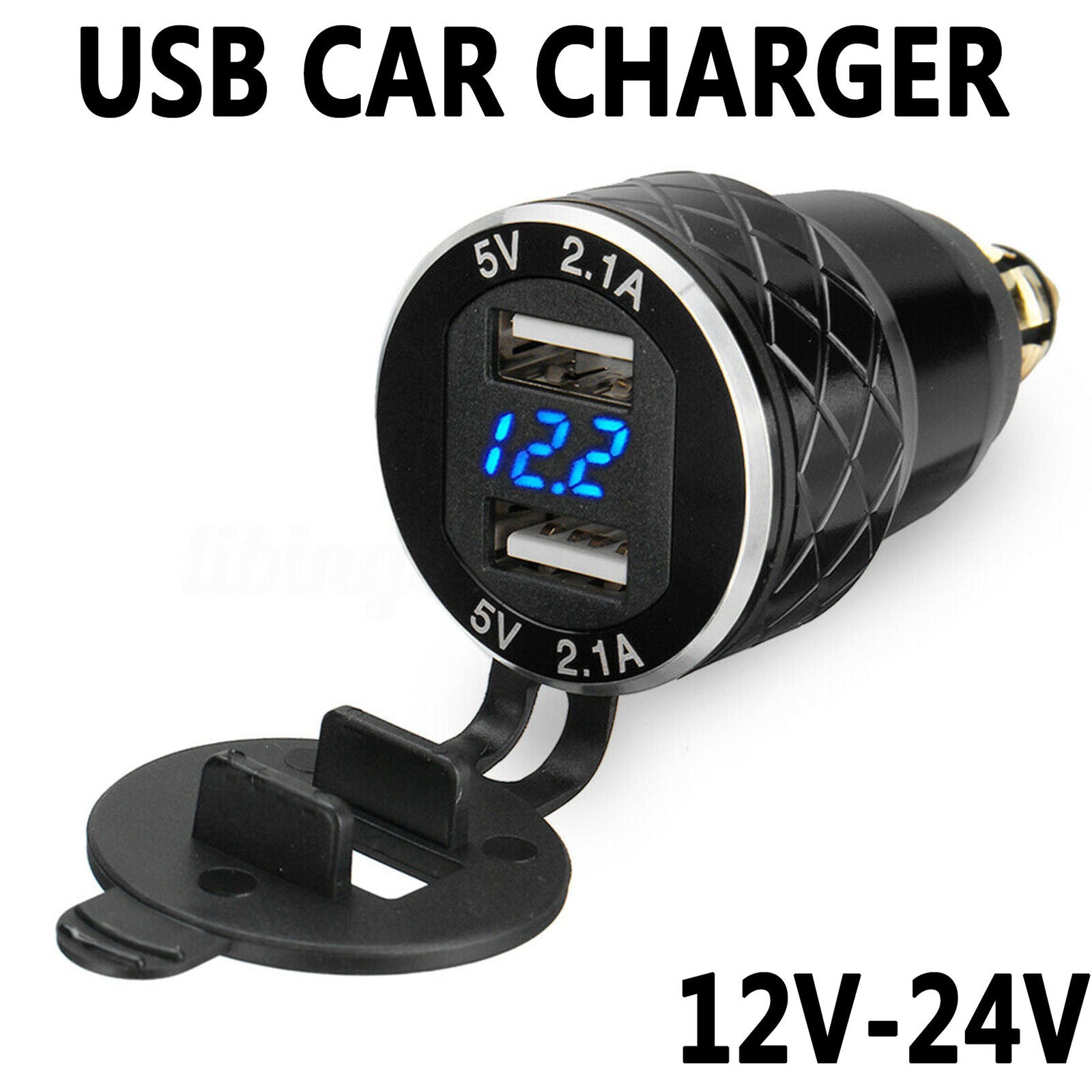 Voltmeter 2 USB Phone Charger Power Socket for Motorcycle Hella Plug Waterproof