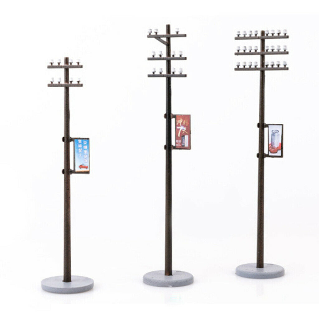 10PCS 8cm Plastic Detachable Electric Line Pole for Train Park LAYOUT 1:100