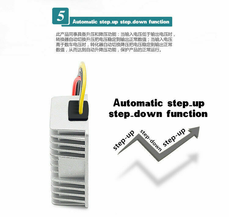 8-40V to 12V 72W Car Power Supply Regulator Automatic Voltage Stabilizer Convert