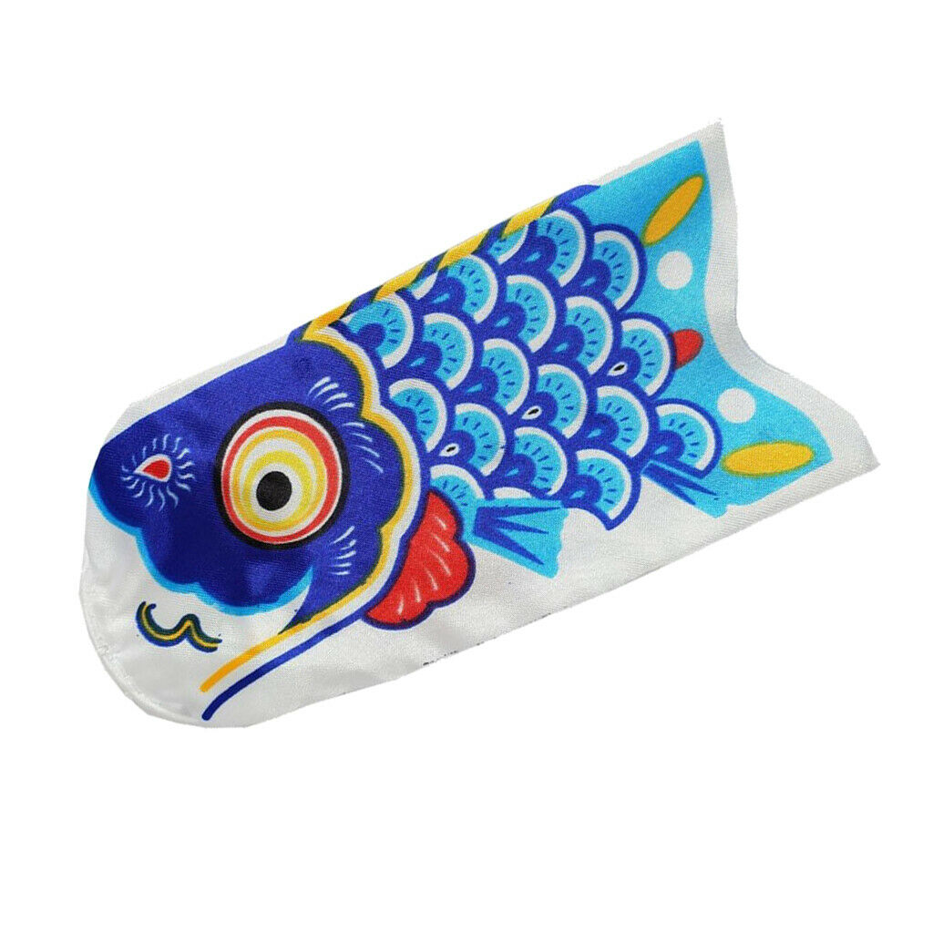 6" Koi Nobori Carp Wind Sock Blue Koinobori Fish Kite Flag Hanging Decor