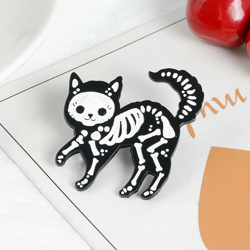 Skeleton Cat Enamel Lapel Pins Alien Avocado Cute Brooches Badges Fashion Gi Rf