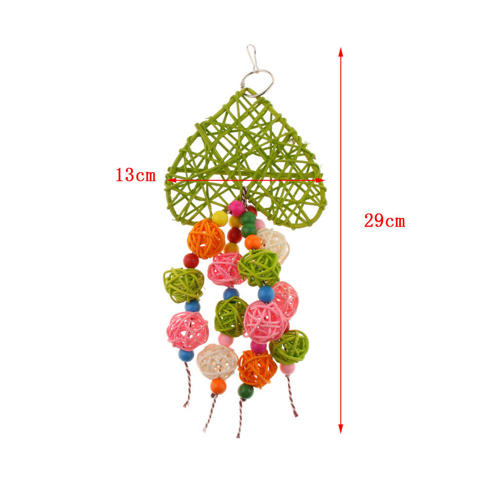 Natural Colorful Rattan Ball String Bird Chewing Knots Toys For Small Medium