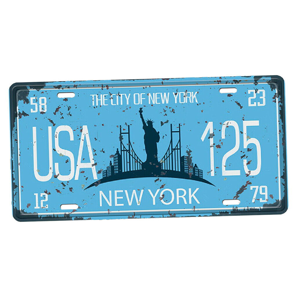 2pc USA/PR Tin Sign Plaque Home Cafe Tavern Garage Decor Ornament 15x30cm
