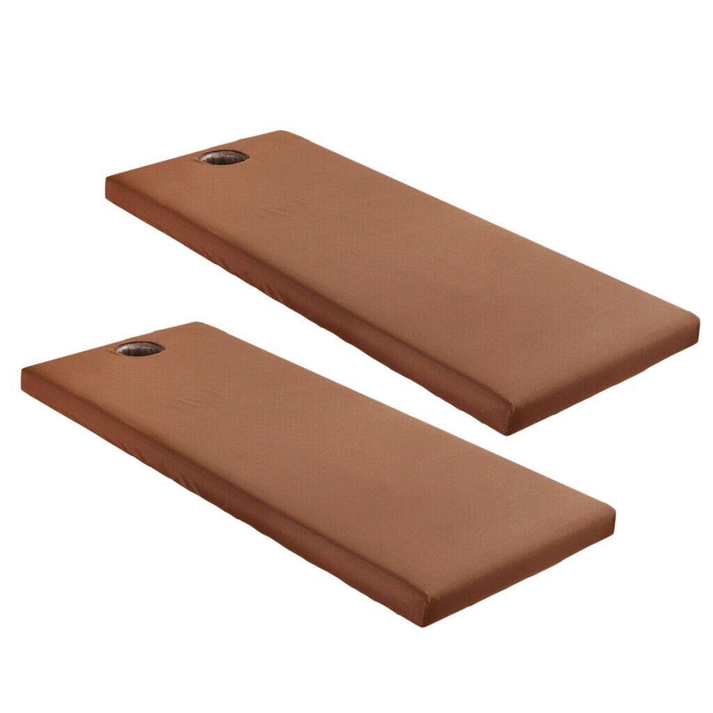 Pack 2 Beauty Salon Massage Table Cover Spa Bed Fitted Sheet 70x190cm Coffee