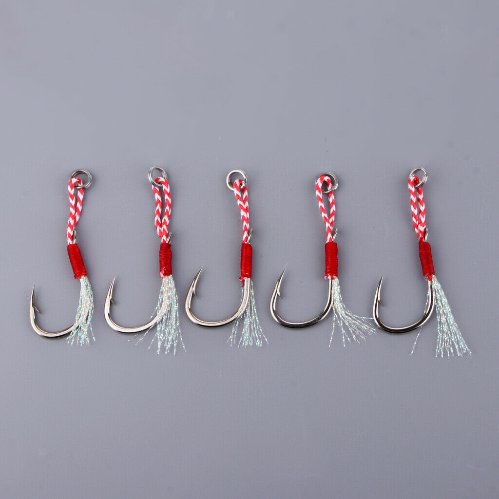 15 Pcs Jigging Assist Hooks Fishhooks Worm Hooks Barbs 10/11/20 #