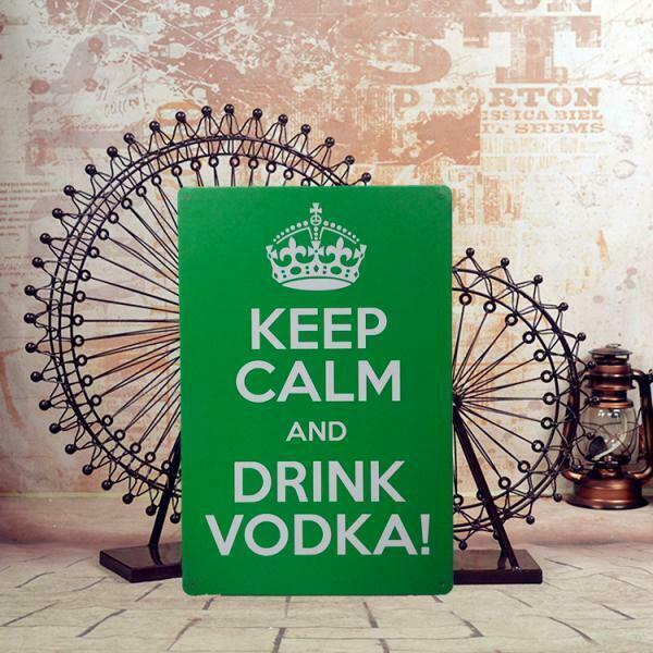 Metal Sign Tin Poster KEEP CALM&DRINK VODKA Tavern
