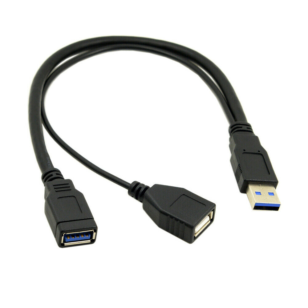 10PCS Super Speed 3.0 USB Male to USB Female  USB 2.0 Female Y Adapter Cable