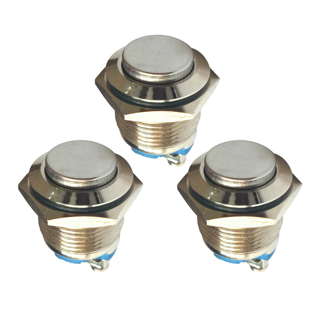 5Pc Waterproof High Round Metal Momentary Push Button Switch Copper Contact