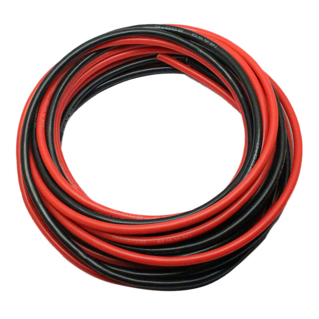 2Pcs 14AWG Flexible Soft Silicone Wire Cable High Temperature Resistant