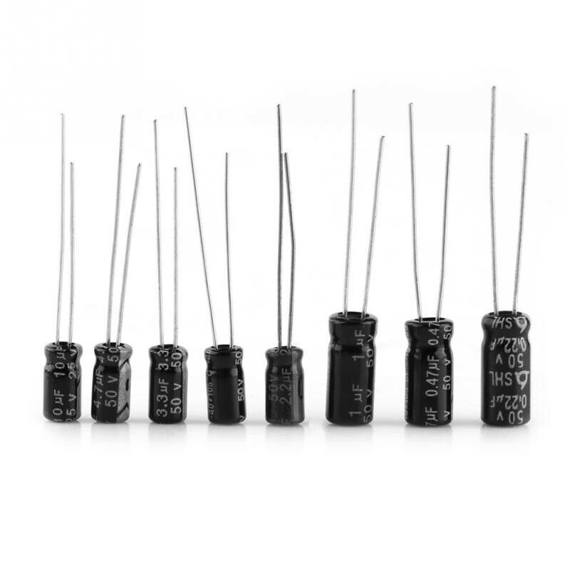 500x 0.1 to 1000uF 24Values Electrolytic Radial Capacitor 10~50V Element Box DIY