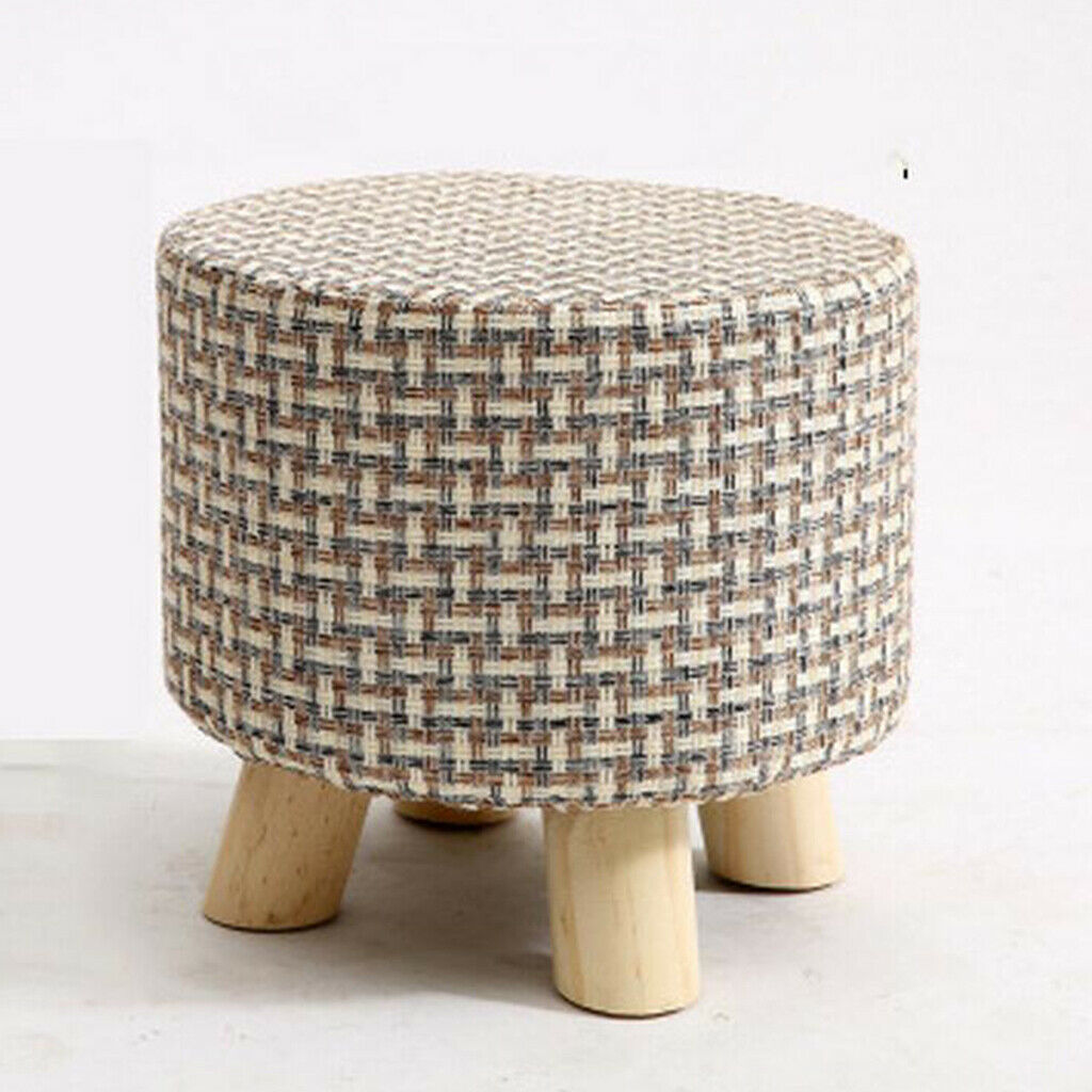 3 Pieces Cotton Decorative Round Wooden Stool Cover